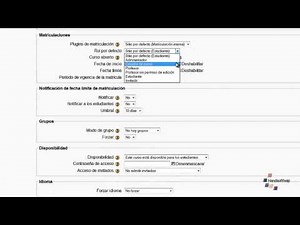 ajustes de cursos con Moodle
