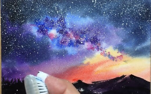 【绘画搬运】水彩星空画教程