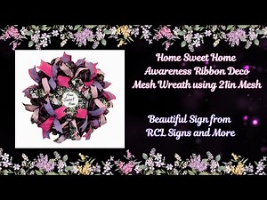 How to Make a 21in Deco Mesh Awareness Ribbon Wreath |One Roll of Mesh