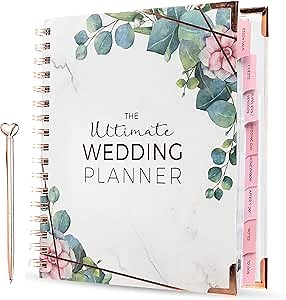 Wedding Planner Book And Organizer With 8 Tabbed Sections & 196 Pages - Perfect Engagement Gift - Wedding Planning Book And Organizer US Wedding Binder