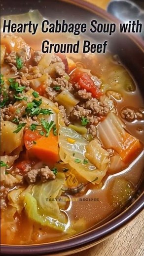 Hearty Cabbage Soup with Ground Beef | One-Pot Dinner #soup #food #recipe