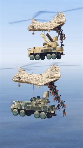 Skilled Soldiers Jump Across Cargo Helicopter During Base Infiltration GTA 5 Cinematic