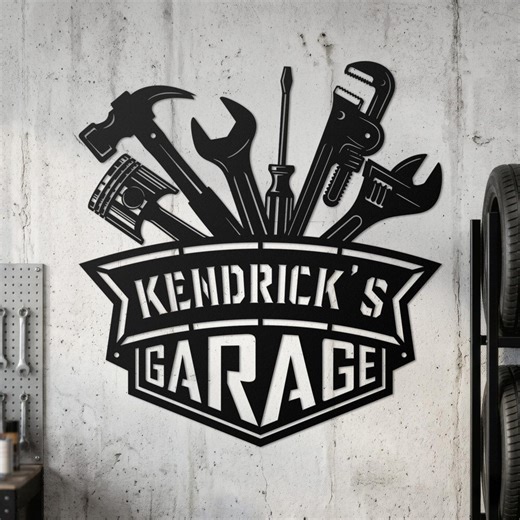 Custom Dad Garage Metal Sign - Personalized Workshop Wall Art