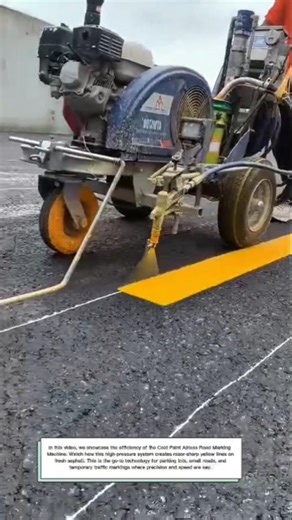 High-Pressure Precision! Professional Airless Road Marking Machine in Action #engineering #road