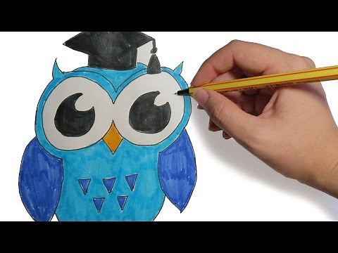 COMO DIBUJAR UN BUHO GRADUADO: facil paso a paso