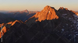 Sunlight Windom Peak summer summit sunset Mount Eulos North snowcap fourteener Colorado San Juan Range Chicago Basin Rocky Mountains Silverton Durango July stunning Rugged Needles pan right zoomed in