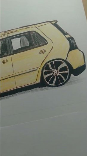 VW GOLF SAPÃO REBAIXADO - DESENHO REALISTA - Passo a Passo -Drawing Cars-Carros Rebaixados-Arts FR