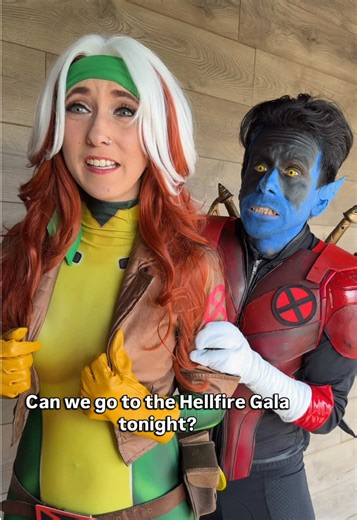 Don’t Mess with Mommy Mystique 💙💀💙💀💙💀💙 Rogue & Nightcrawler want to go to the Hellfire Gala… but which parent do they ask? 🎉🎊🍾 How do you grow up to be ❌-Men with parents like Mystique & Azazel? 🤔💭 #marvel #xmen #cosplay #family #lifestyle