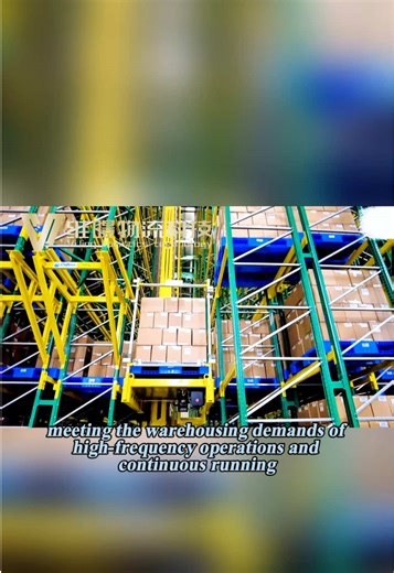 Stacker crane ASRS in live operation #StackerCrane #ASRS #AutomatedWarehouse #StorageSystem #Automation