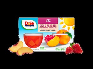 Dole® Diced Peaches in Strawberry Flavored Gel Fruit Bowls®