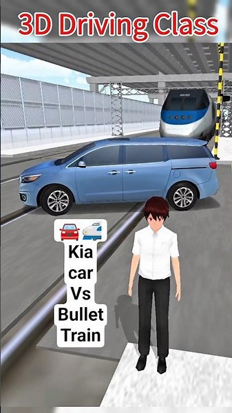 3D Driving Class: Kia Car Vs Bullet Train 🚅 #3ddrivingclass #cargame
