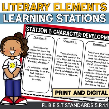 Florida FAST Test ELA Review 5th Grade Reading Literary Elements PowerPoint