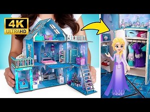 Build a Frozen Mini House for Queen Elsa ❄️ DIY Dollhouse Crafts [4K]