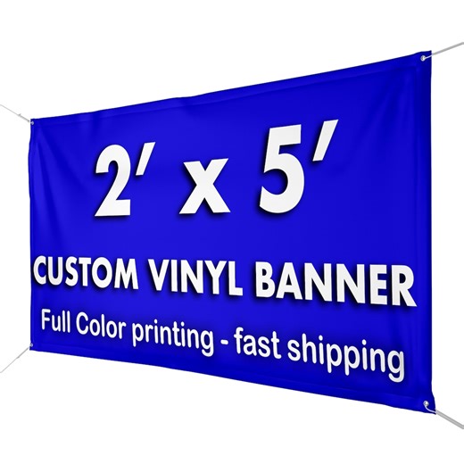 Custom Vinyl Banner 2 X 5 Ft | 13 Oz | Full Color Printing | Waterproof - Etsy