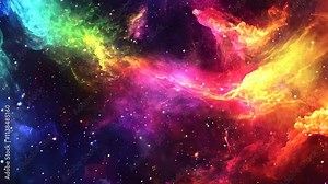 Colorful abstract galaxy background showcasing vibrant hues and cosmic elements, galaxy in space video background, colorful abstract ing for live wallpaper