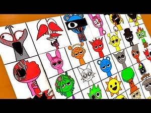Drawing ALL Phases in INCREDIBOX SPRUNKI - Phase 1 VS Phase 2 VS Phase 3 VS Phase 4!
