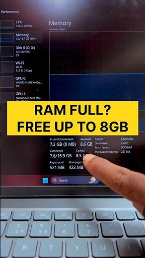 Free Up RAM Memory on Windows PC Instantly 🚀 (Microsoft Advanced Trick) #pctipsandtricks #shorts