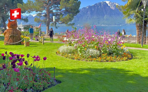 【4K超清】2023美丽的夏季漫步游瑞士蒙特勒(Montreux)｜日内瓦湖东岸的一个风景如画的瑞士小镇