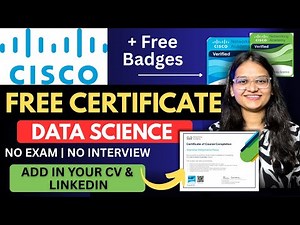 🔥100% FREE Cisco Certificate + Badges - Data Science | NO Fees , No Interview |