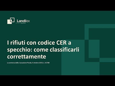 I rifiuti con codice CER a specchio