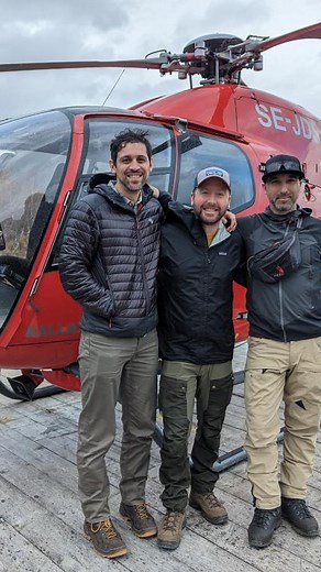 From 0 to alpine in under 10 minutes with @jordanpultz, @gerhard.p.huber and our bad ass helicopter pilot., because why hike when you can fly? Best. Commute. Ever. | Ryan Schaeffer