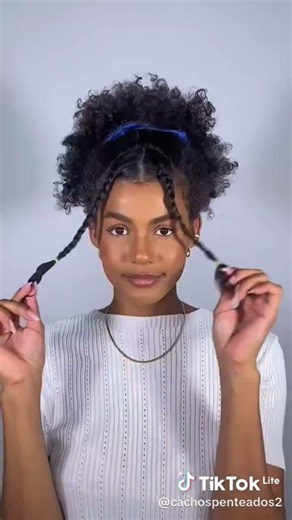 penteado para a copa cabelo crespo❤️