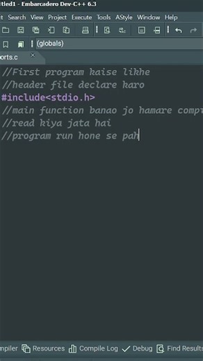 C Language First Program 🔥 | Hello World in C | Beginners #shorts