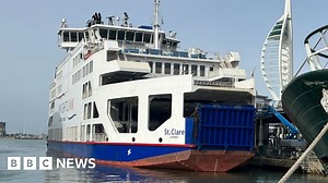 Portsmouth-Wight services halted after ferry hits quayside