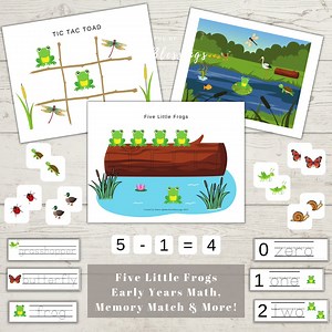 Five Little Frogs Early Years Math, Counting to 5, Tracing Numbers & Pond Vocabulary Tracing Cards, Homeschool Preschool, Early Learning - Etsy UK