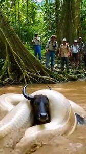Deep in the jungle, a massive python wraps itself around a helpless buffalo, showcasing nature’s raw and unforgiving power. Onlookers freeze as every second counts, witnessing a battle for survival that could go either way. The tension, the fear, the sheer strength—nature at its most intense. For pure entertainment, AI helped bring this story to life. | Heartfelt Paws TV
