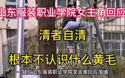 疑似山东服装职业学院女主角回应：清者自清，根本不认识什么黄毛
