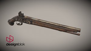 Newark Civil War Museum 17C Doglock pistol - 3D model by Designblok