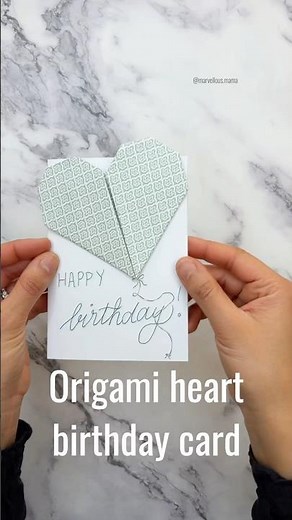 Origami birthday card #origamitutorial #birthdaycard #origamiheart #birthdaycardidea #easycard