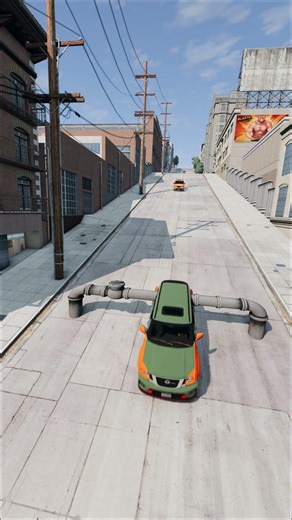 cars crushed pipe metalic 5 #beamngdrive #automobile #beamngcrashes #crashdrive #beamng #shorts