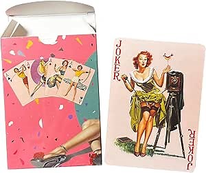 BlackLotos Beautiful Cute Girls Collection Playing Cards Poker Deck 55 Cards All Different Vintage Retro Classic Card Games