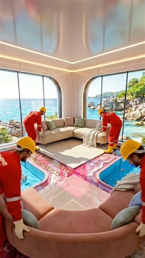 THIS FLOOR IS INSANE 😱 Epoxy Ocean + Hidden Aquariums #epoxyfloor #qualityflooring