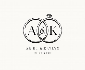 Personalized Wedding Logo: Intertwined Rings, Initials & Date (digital File) - Etsy UK