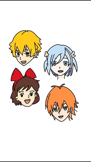 口が( ´ B ` )のキャラクターたちをアルファベットだけで描いてみた！ #shorts #イラスト #アニメ #art