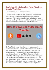 GenYoutube How To Download Photo, Video From Youtube Free Online - SlideServe