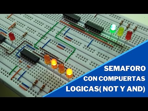 SEMAFORO con COMPUERTAS LOGICAS - como hacer SEMAFORO LED