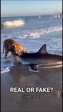Tiger vs Shark on the Beach?! Unbelievable Wildlife Moment Caught on Camera