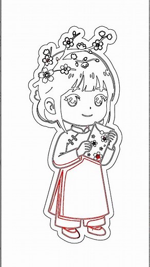 Easy Chibi Girl Drawing: Ao Dai & Cherry Blossoms!