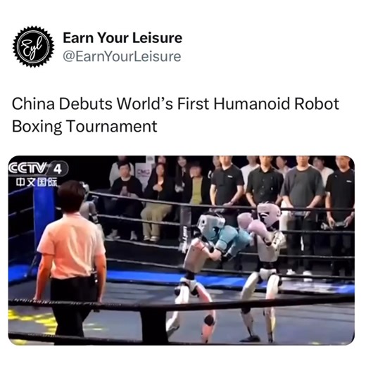 China hosted the world’s first humanoid robot boxing tournament in Hangzhou as part of the CMG World Robot Competition. The event featured combat-ready robots participating in matches consisting of two sessions: one for performing various actions and another for three rounds of combat, where robots scored points by landing hits on their opponent’s head or body. These robots, built & trained with AI technology, were mostly controlled by human engineers but also demonstrated autonomous actions. Is