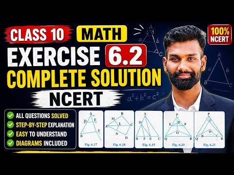 CLASS 10 MATH CHAPTER 6 || EXERCISE 6.2 COMPLETE SOLUTIONS || TRIANGLES ||CBSE