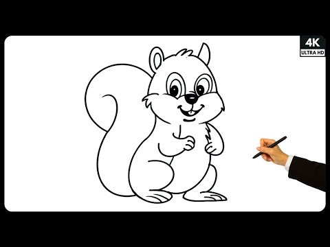 How to Draw Squirrel | Squirrel Drawing | Step by Step Drawing Tutorial | Easy Drawing for Beginners