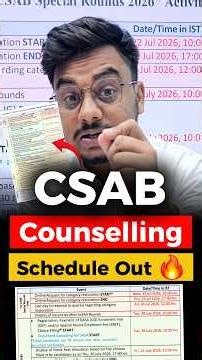 CSAB Counselling 2026 Official🔴 Schedule Released Shocking Changes😳 |CSAB Counselling Procedure 2026