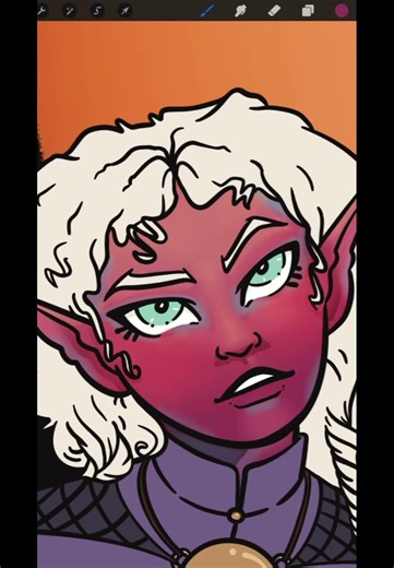 A dark elf for story time. Fantasy creatures are great for testing out colors and layering.