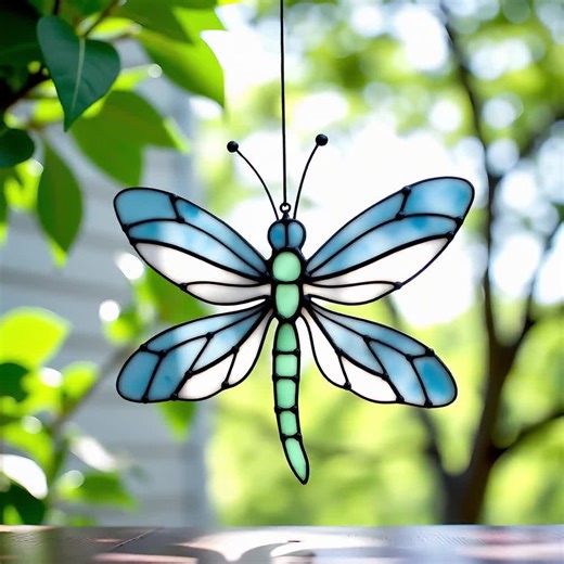 Dragonfly Stained Glass Pattern: DIY Suncatcher Template (digital Download) - Etsy