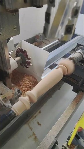 This four-axis machine easily handles hollowed-out solid wood workpieces. #woodworking #cncmill