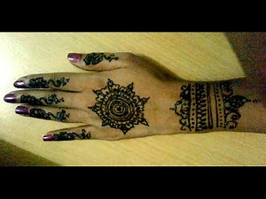 Elegant Mehndi design back hands traditional for beginners 2014